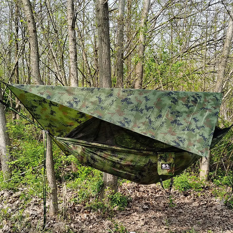 Outdoor Camping Anti-Mosquito Hammock Hanging-Bed Parachute Fabric Mosquito-Net Sleeping-Swing Hunting Lightweight Portable Camp