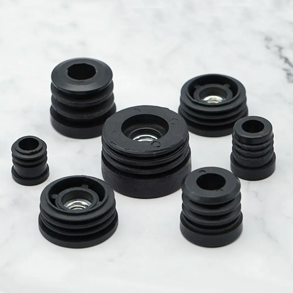 4Pcs/bag Round Plastic Furniture Leg Pipe Hole Plugs With Nut Hole Blanking End Cover Caps Chair Leg Furniture Leveling Feet
