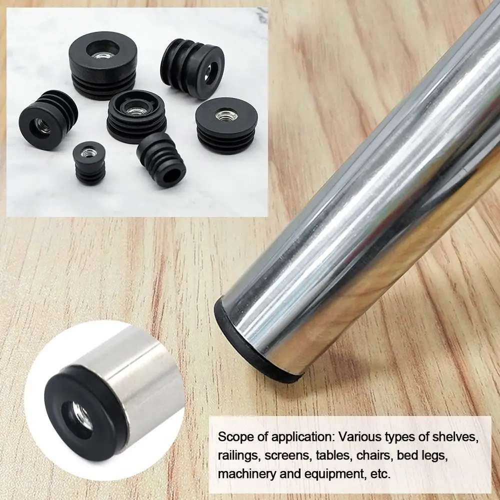 4Pcs/bag Round Plastic Furniture Leg Pipe Hole Plugs With Nut Hole Blanking End Cover Caps Chair Leg Furniture Leveling Feet