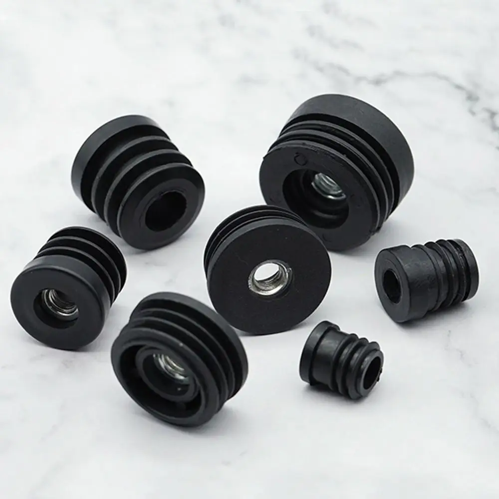 4Pcs/bag Round Plastic Furniture Leg Pipe Hole Plugs With Nut Hole Blanking End Cover Caps Chair Leg Furniture Leveling Feet