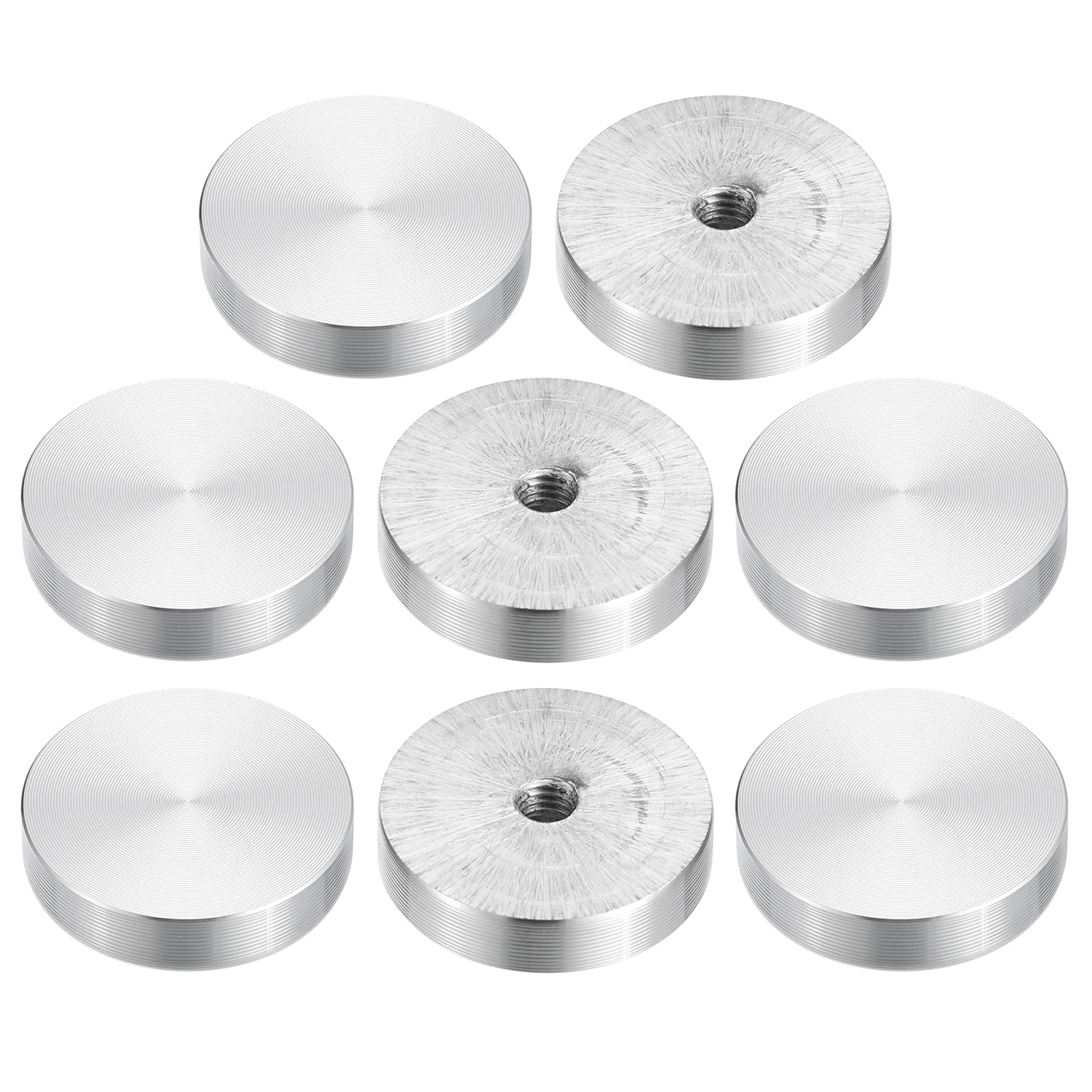 8pcs 30/40/50/60mm Diameter Aluminum Disc M6 M8 M10 Thread Round Shape Glass Table Circle Disc Top Adapter Hardware