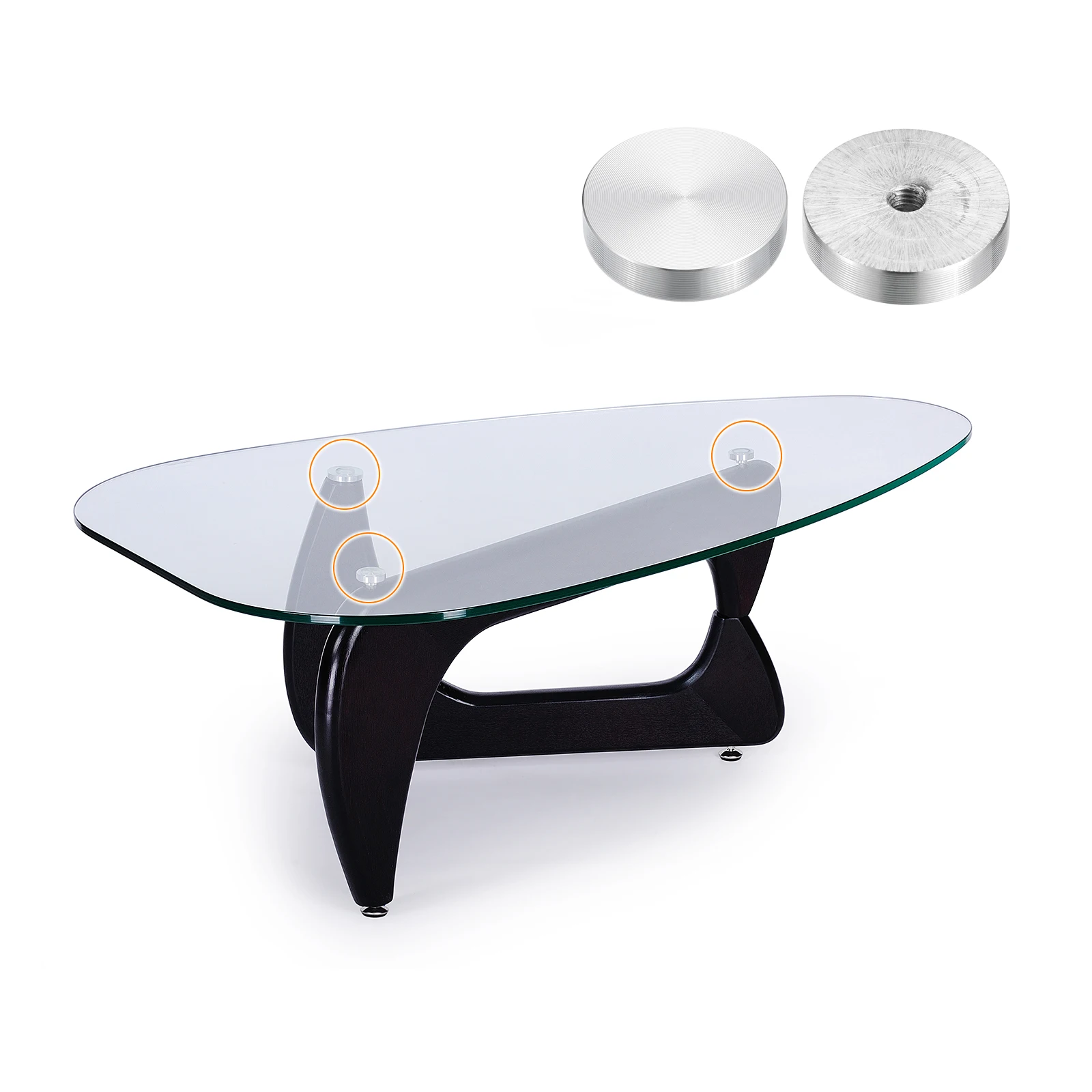 8pcs 30/40/50/60mm Diameter Aluminum Disc M6 M8 M10 Thread Round Shape Glass Table Circle Disc Top Adapter Hardware