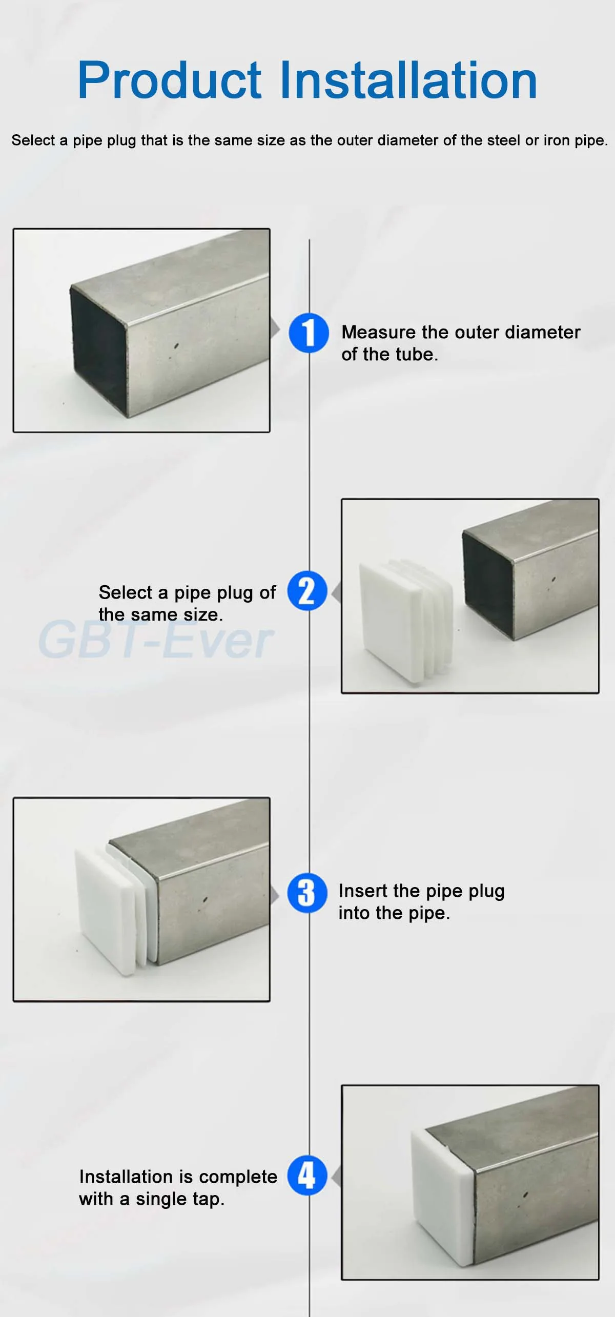 1-20Pcs White Plastic Pipe Inner Plug Dust Cover Square Steel Tube Blanking End Cap Bung for Ladder Furniture Chair Table Leg