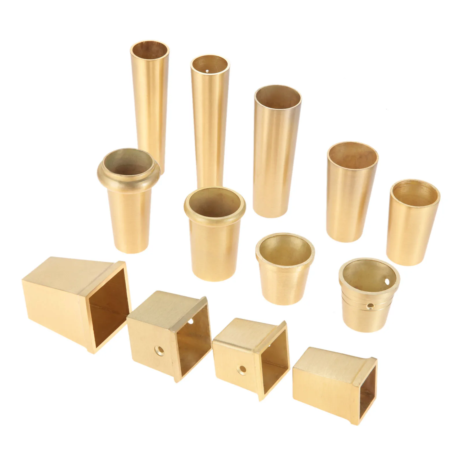 1Pc Furniture Fittings Gold Brass Copper Cabinet Leg Cover Chair Feet Protector Sofa Leg Tube Metal Cup Furniture Leg Tip Cap
