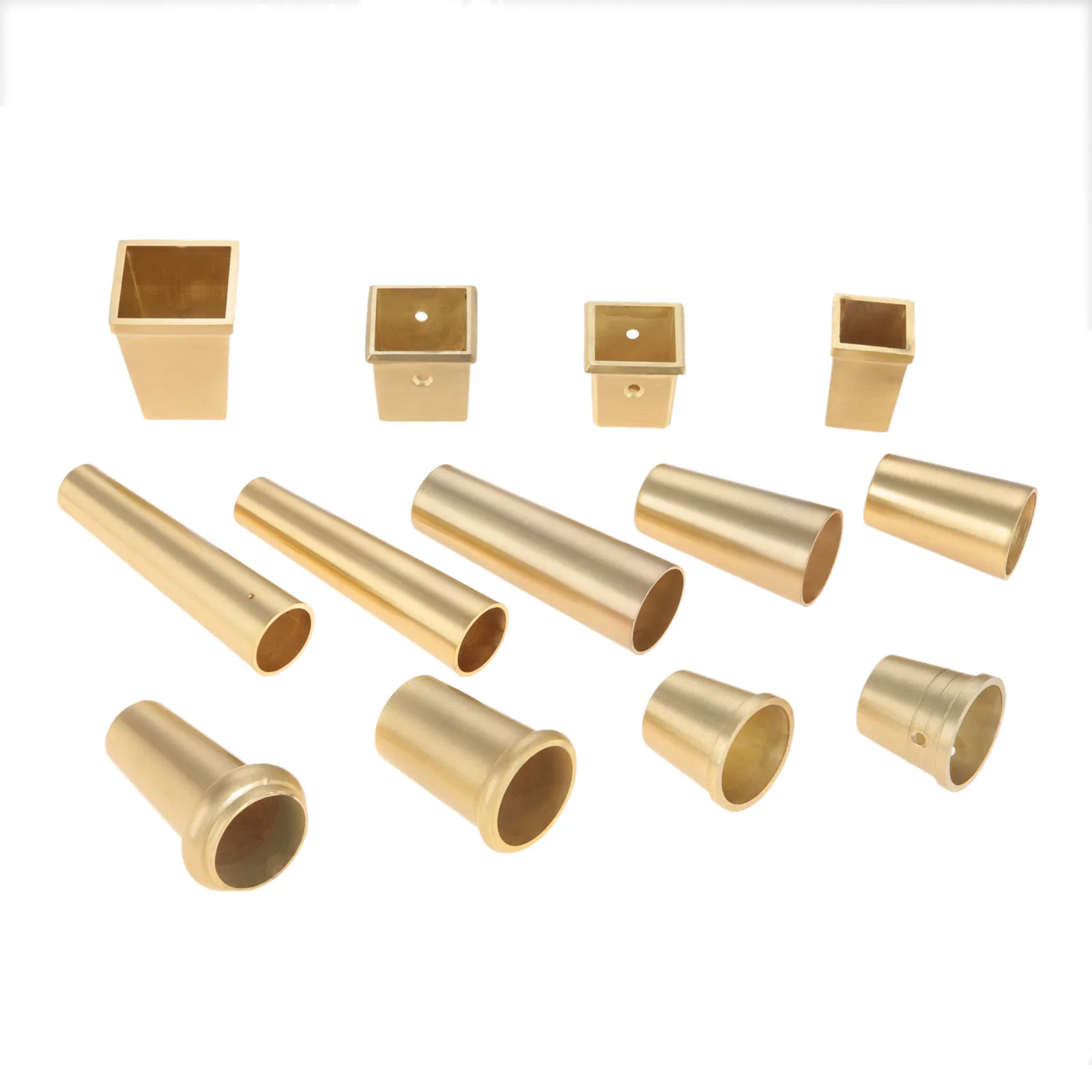 1Pc Furniture Fittings Gold Brass Copper Cabinet Leg Cover Chair Feet Protector Sofa Leg Tube Metal Cup Furniture Leg Tip Cap