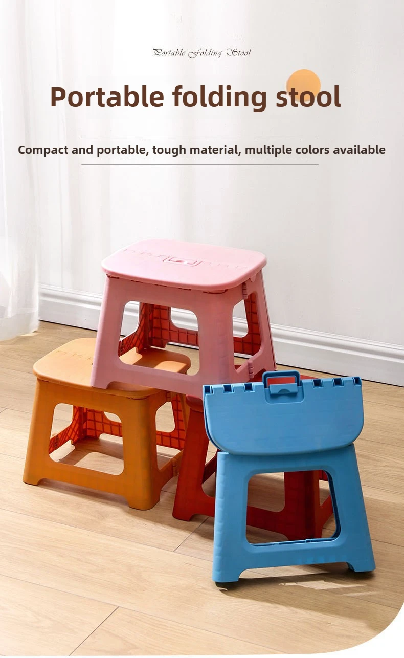 1 Piece of Foldable Chair Stool, Thickened and Portable, Lightweight Plastic Stool Suitable for Home Bathrooms and Outdoor Use