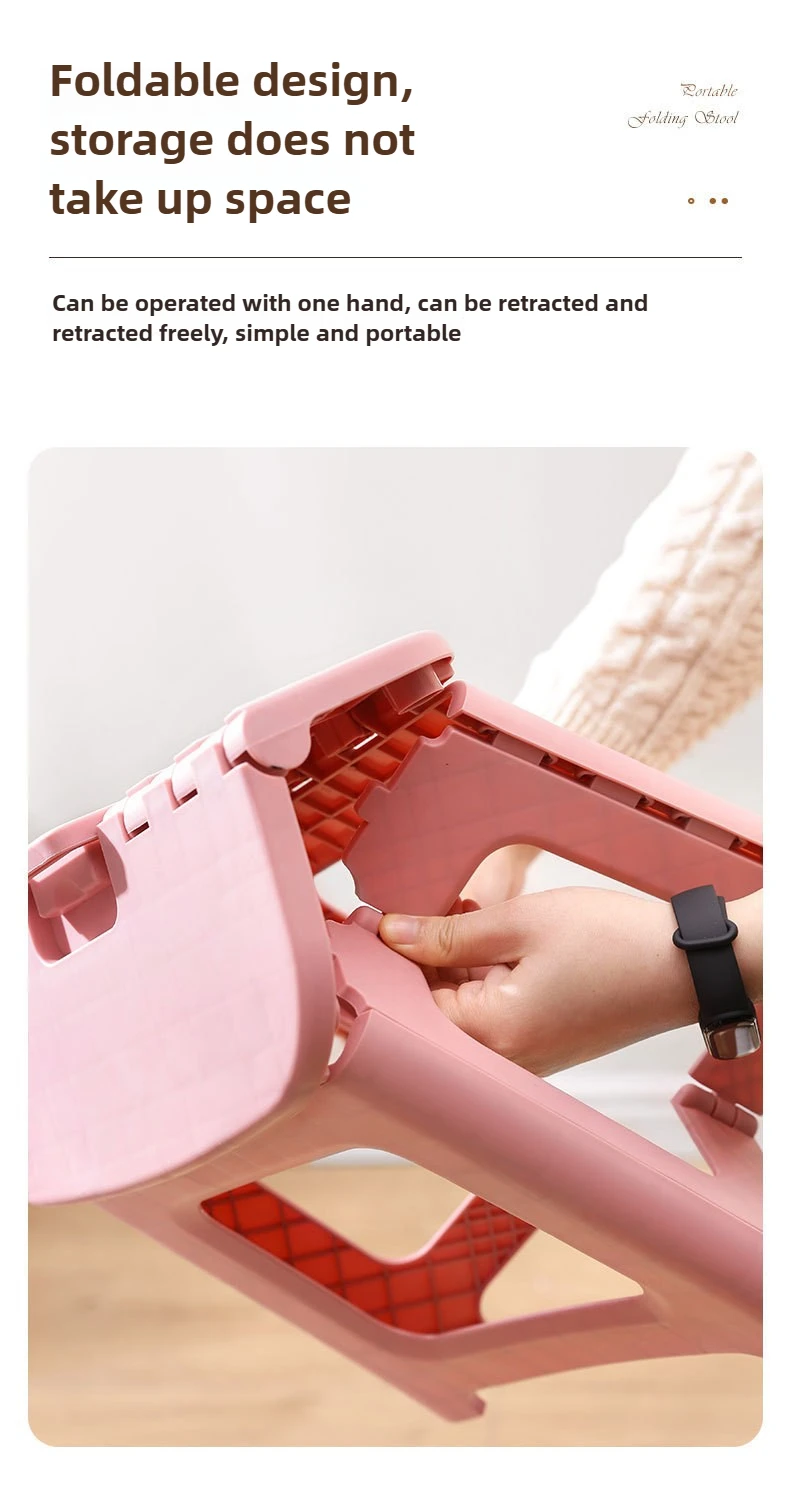 1 Piece of Foldable Chair Stool, Thickened and Portable, Lightweight Plastic Stool Suitable for Home Bathrooms and Outdoor Use
