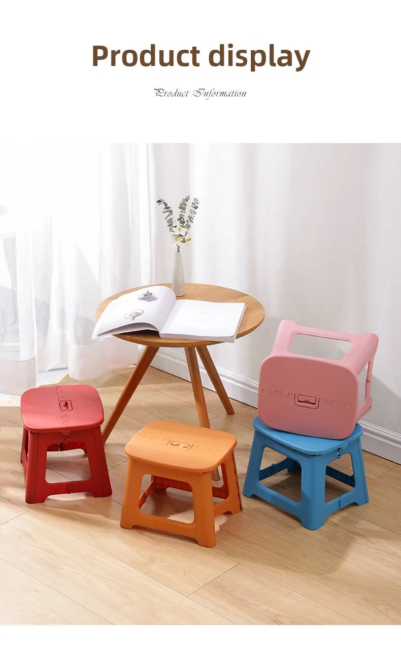1 Piece of Foldable Chair Stool, Thickened and Portable, Lightweight Plastic Stool Suitable for Home Bathrooms and Outdoor Use