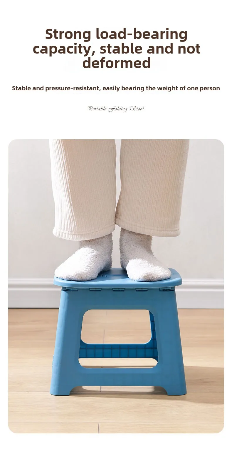 1 Piece of Foldable Chair Stool, Thickened and Portable, Lightweight Plastic Stool Suitable for Home Bathrooms and Outdoor Use