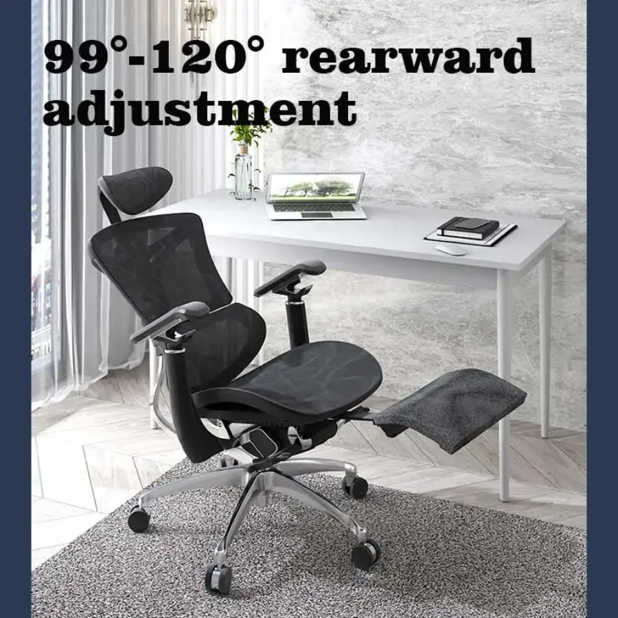 Ergonomic Chair, 3 Gas Lift Mesh Back, Office Chair, 3D Aluminum Armrest, Desk Chair, Modern Swivel Recline Office Furniture