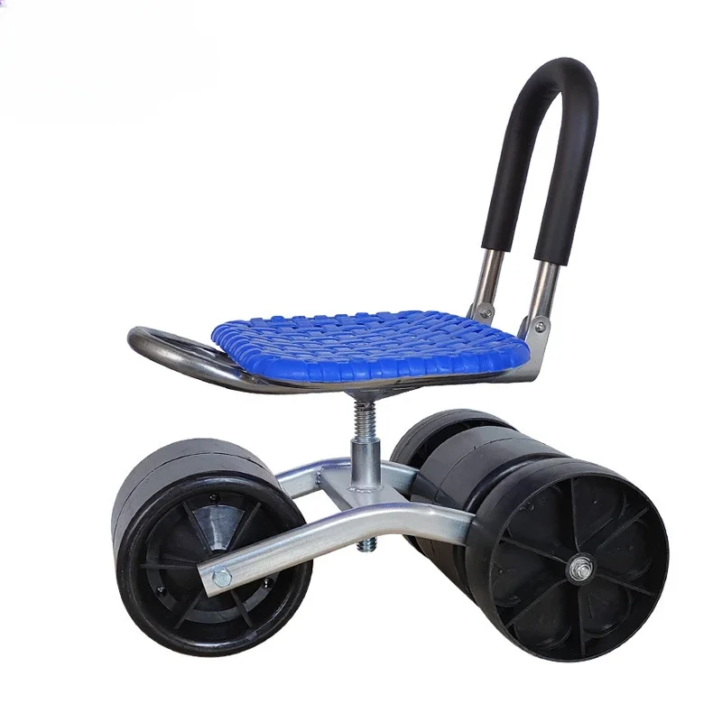 Garden Work Chair Tool Cart Rolling Stool Farmland Vegetable Greenhouse Mobile Work Stool Trolley Rotating Lift