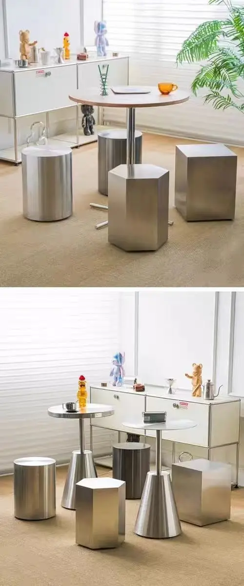 Metal Craft Stainless Steel Home Living Room Sofa Side Table Home Living Room Stool Bedroom Dressing Stool Study Desk Stools