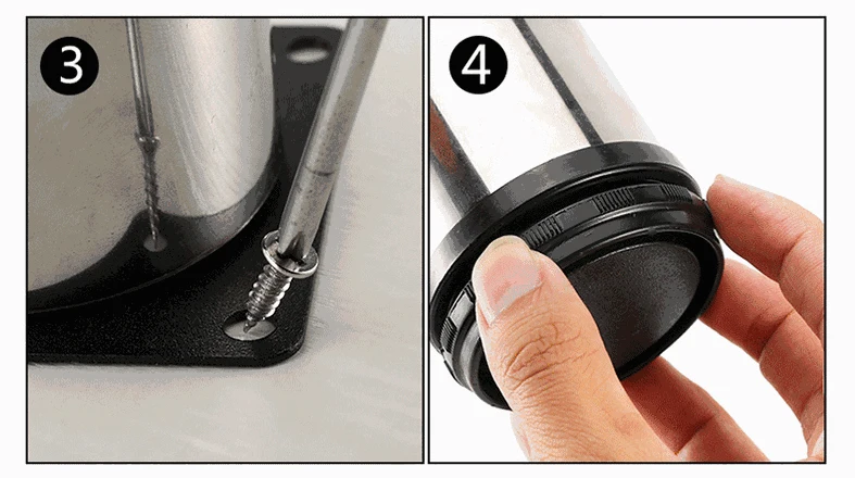 KAK Stainless Steel Furniture Leg Adjustable Table Feet Replacement Cabinet Sofa Metal Foot with Screws Furniture Hardware