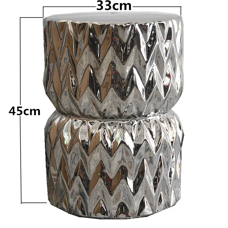 European silver ceramic drum porcelain shoe changing ceramic pier guzheng bathroom stool, ottoman ed