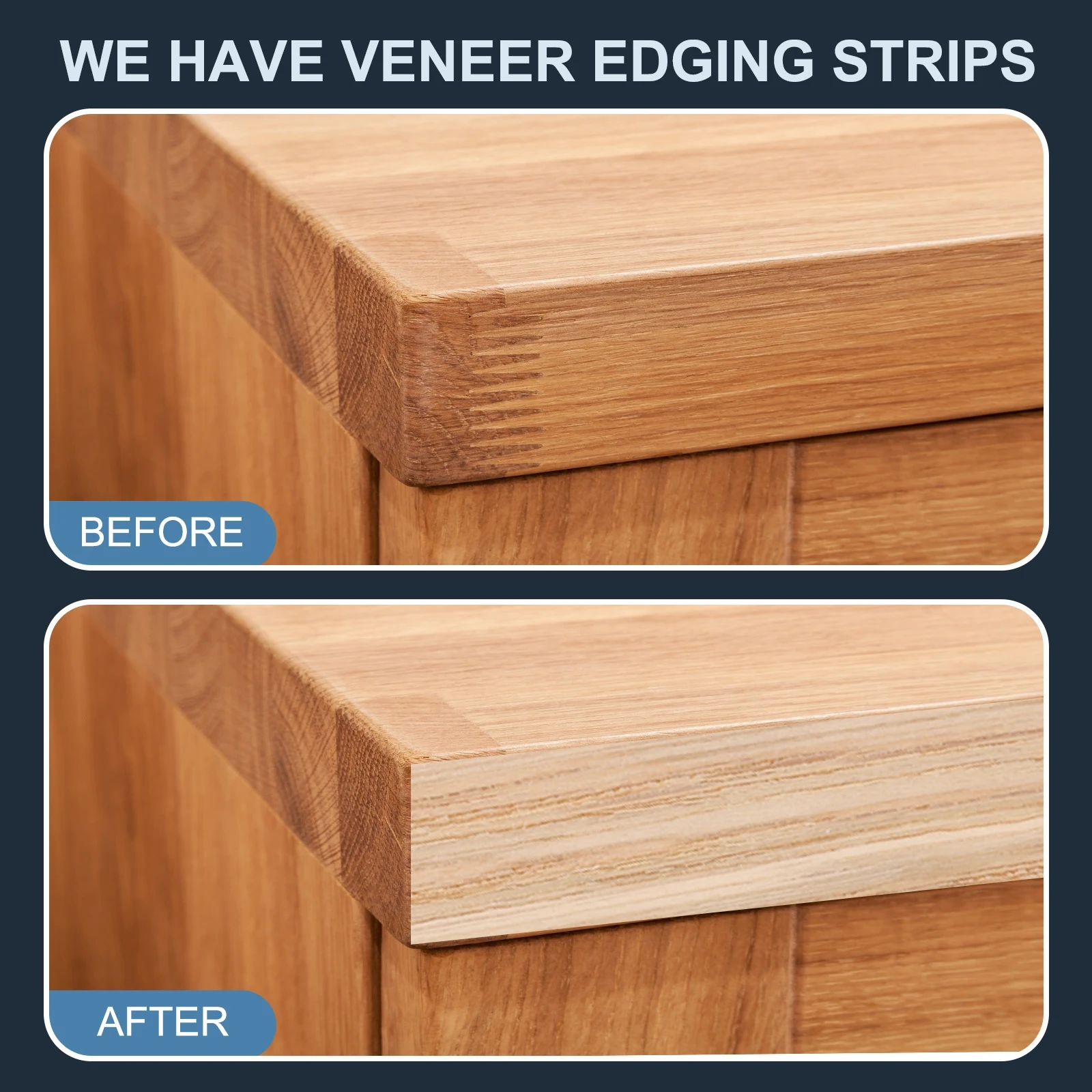 Birch Edge Banding 7.62m/15m Wood Veneer Tape Pre-glued Flexible Wood Tape Banding for Furniture Cabinet Shelves Tables Repair