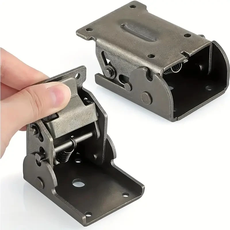 Heavy-duty foldable bracket, 90-degree self-locking hinges, for table legs and shelf brackets, 330 LBS each, 2 packs, black