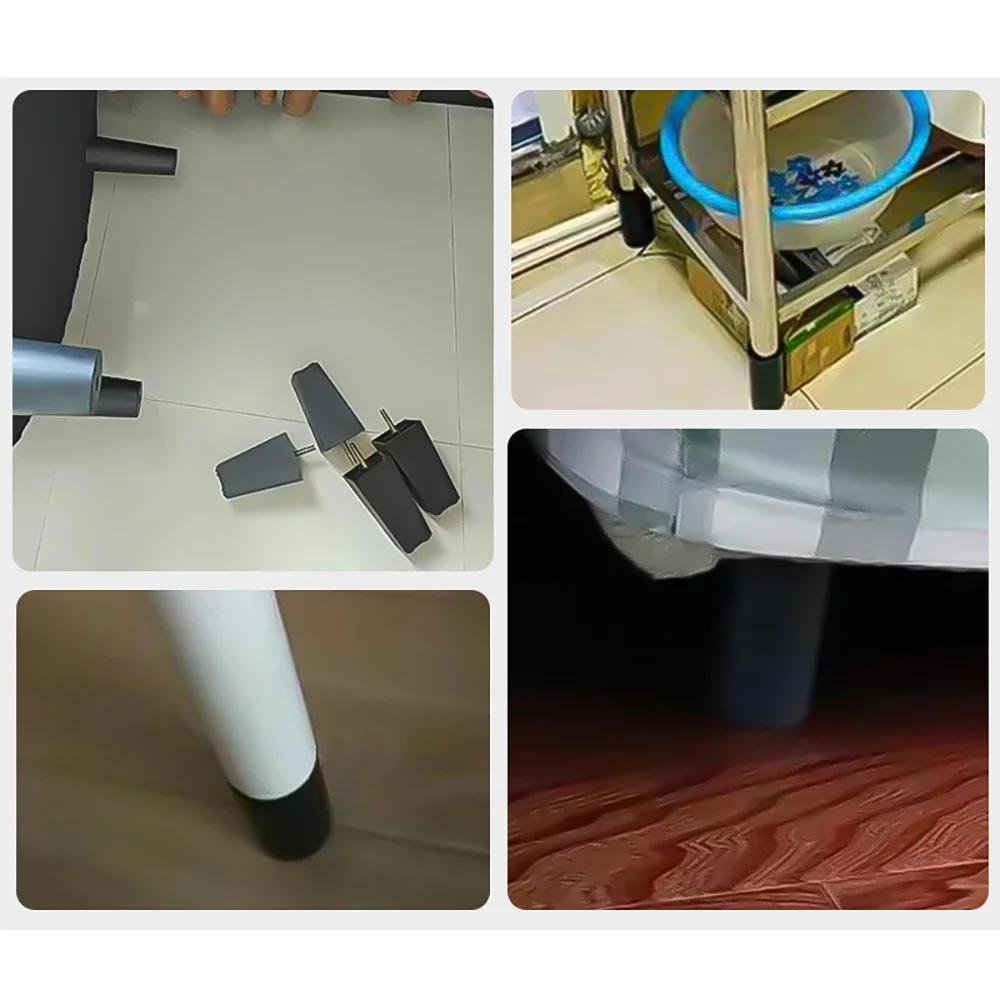 Round Tapered Black Plastic Furniture Legs Feet High 25-180MM Anti Slip Foot Pad With M8 M10 Thread Shank For Sofa And Chair