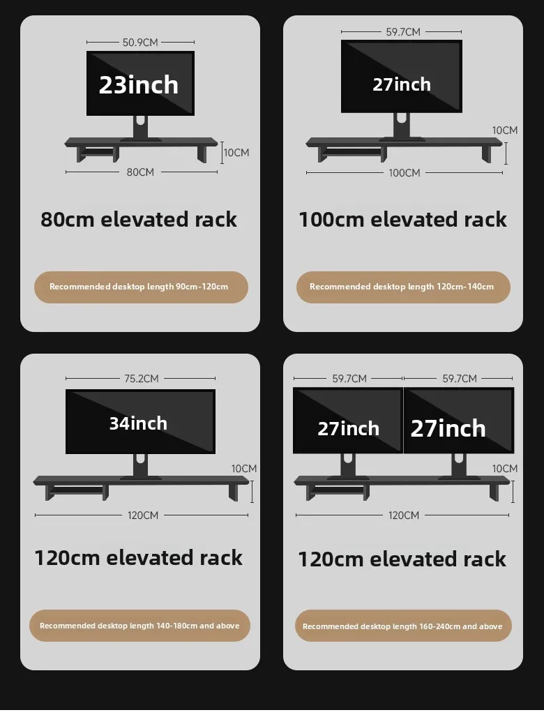 Z3 Modular Monitor Stand Multi-Functional Desk Organizer Height Increase Computer Desks Ergonomic Laptops Stand for Home Office