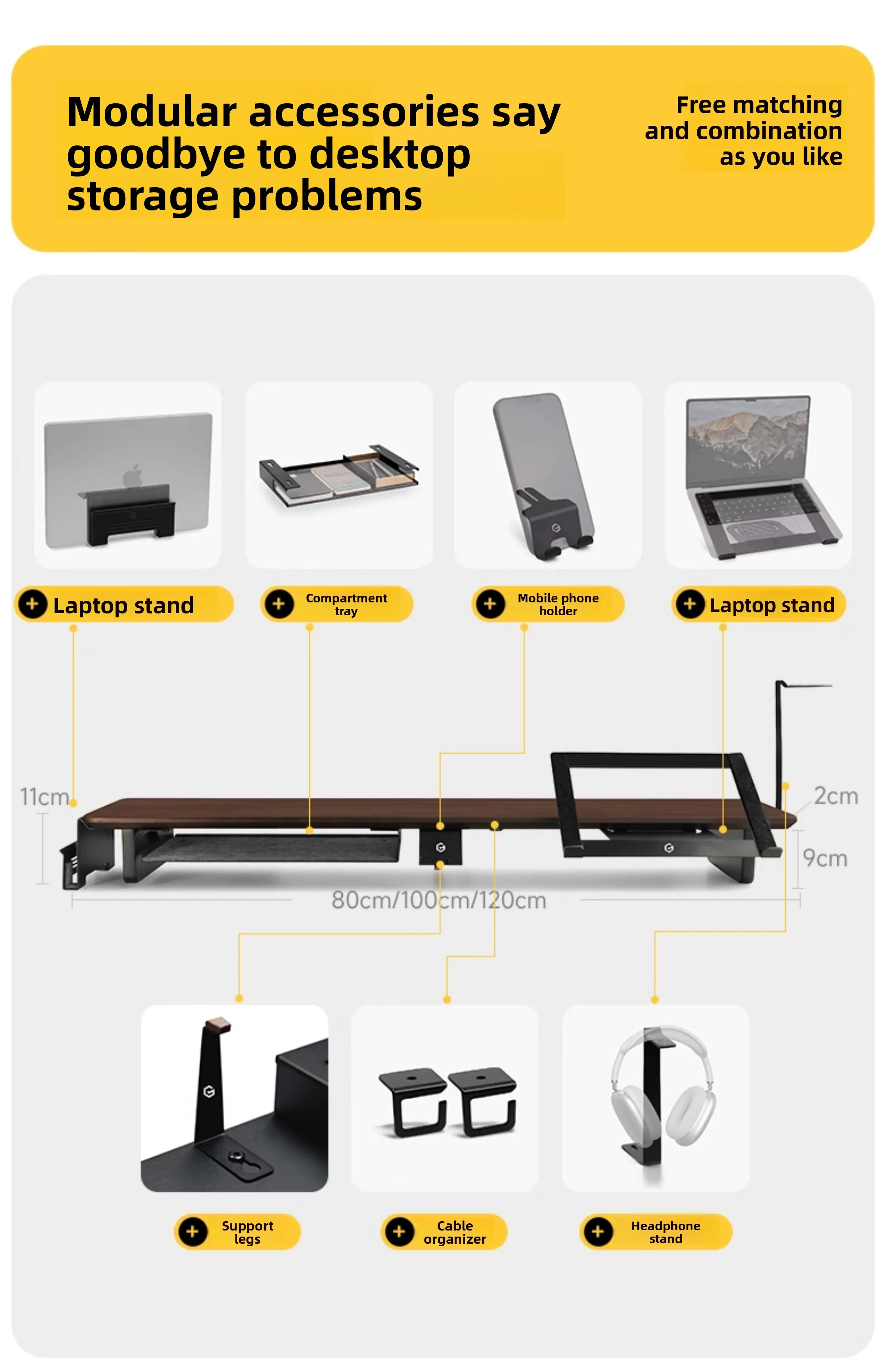 Z3 Modular Monitor Stand Multi-Functional Desk Organizer Height Increase Computer Desks Ergonomic Laptops Stand for Home Office