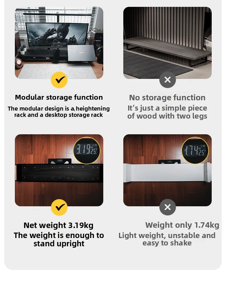 Z3 Modular Monitor Stand Multi-Functional Desk Organizer Height Increase Computer Desks Ergonomic Laptops Stand for Home Office