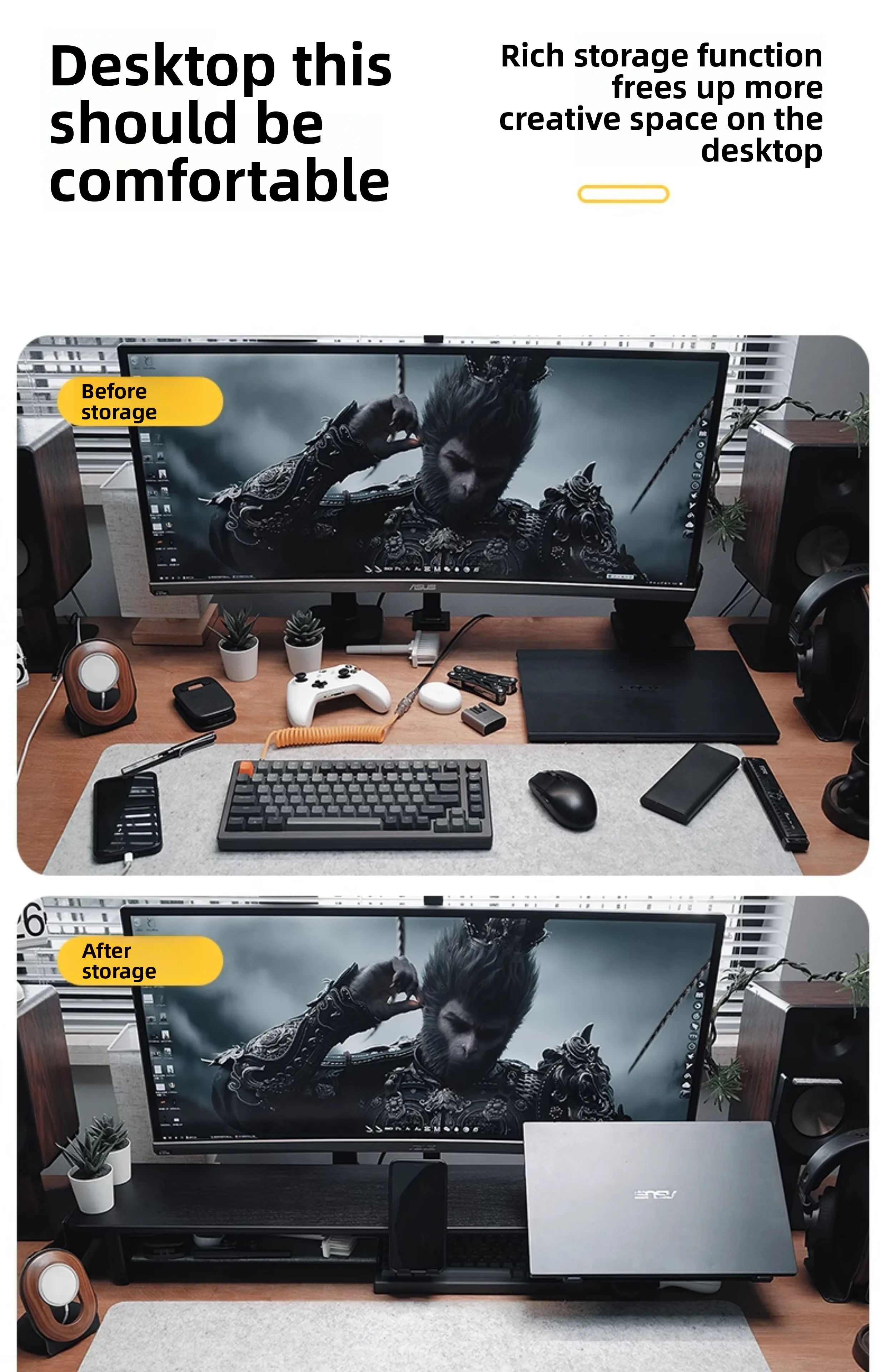 Z3 Modular Monitor Stand Multi-Functional Desk Organizer Height Increase Computer Desks Ergonomic Laptops Stand for Home Office