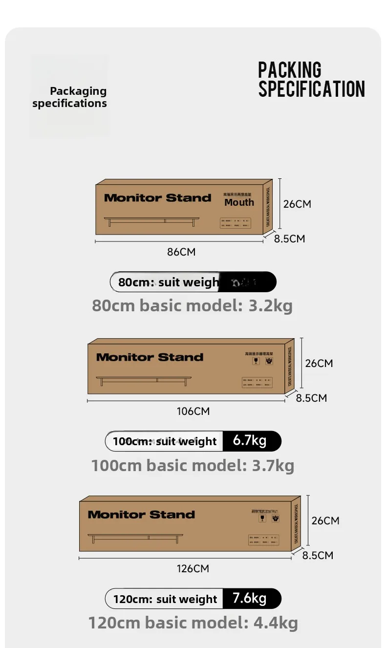 Z3 Modular Monitor Stand Multi-Functional Desk Organizer Height Increase Computer Desks Ergonomic Laptops Stand for Home Office