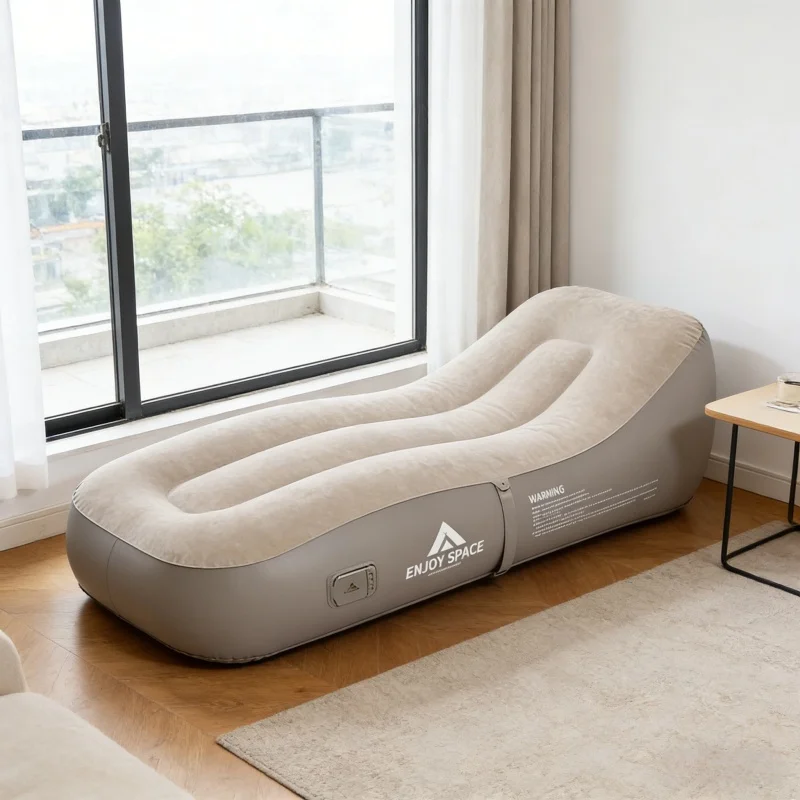 Outdoor Leisure Self Inflating Sofa Lounge Chair with Built-In Air Pump, Foldable Waterproof Design, Suitable for Family/Camping
