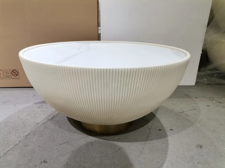 Customized Modern Design Luxury Round Living Room Black Sintered Stone Coffee Table