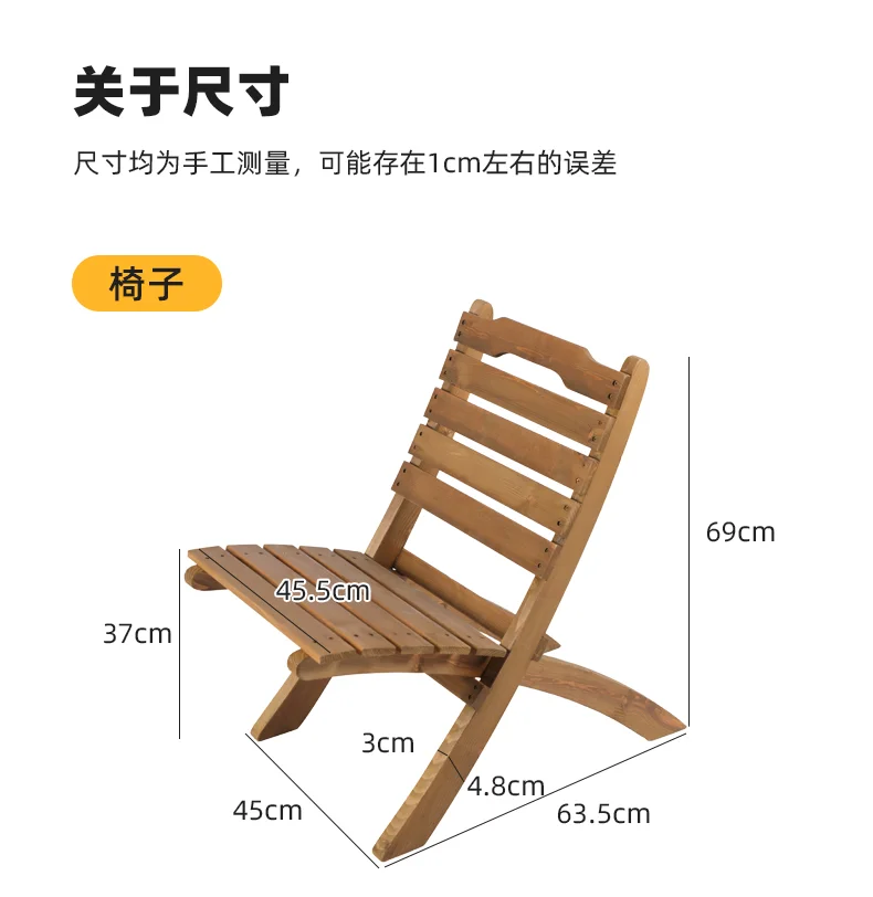 Outdoor Folding Chairs and Table Patio Garden Cafe Bistro Furniture Bamboo Beach Backrest Seating Commercial Picnic Table