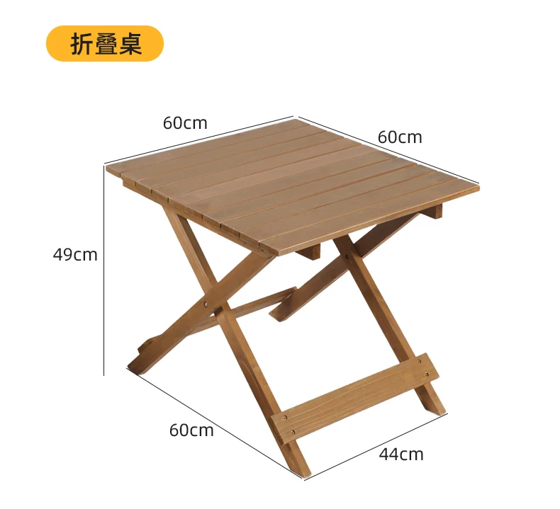 Outdoor Folding Chairs and Table Patio Garden Cafe Bistro Furniture Bamboo Beach Backrest Seating Commercial Picnic Table