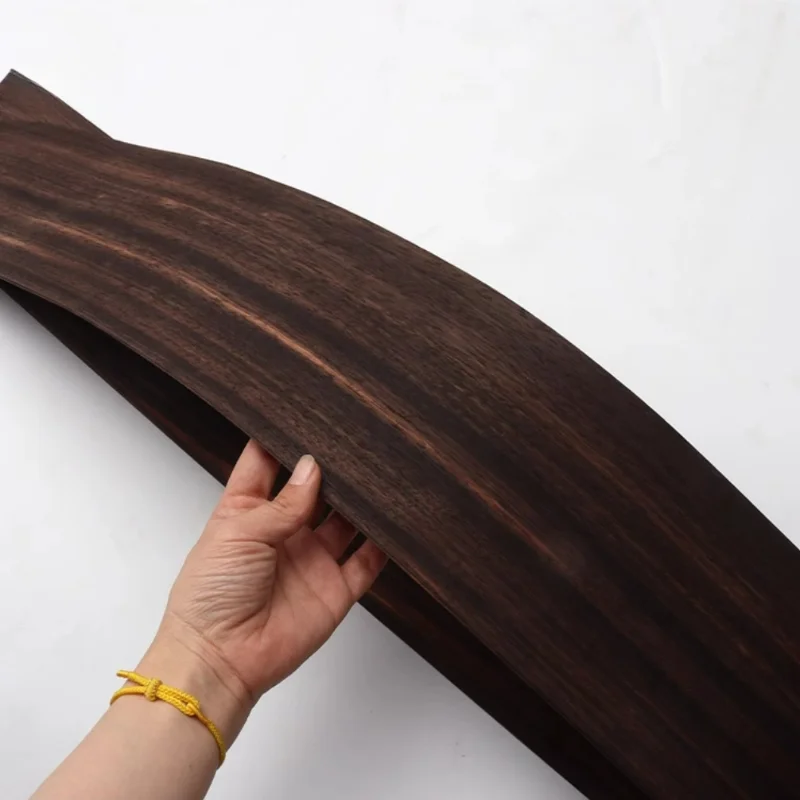 2pieces/pack Black Ebony Wood Veneer Sheet Natural Texture for Furniture Door Instrument Decor Panels L:85*11cm T:0.4-0.5mm