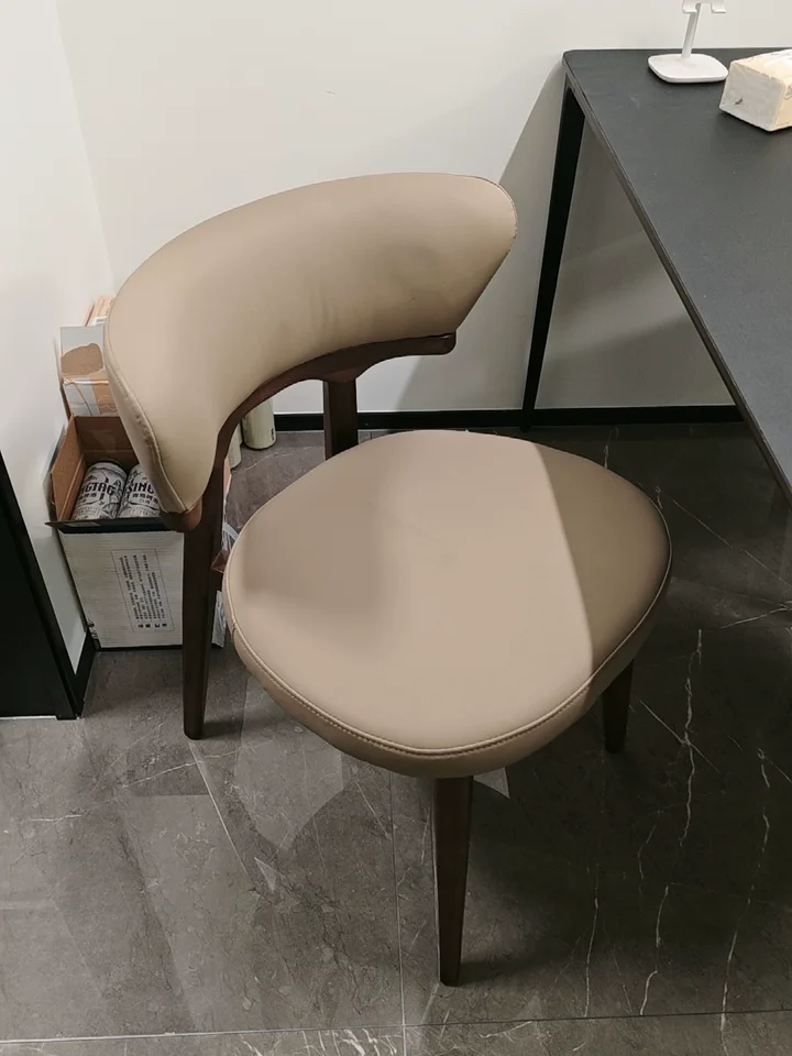 Mid-Century Modern Dining Chairs Furniture Anti-scratch Leather Upholstery Weight-Bearing Design Luxury Kitchen/Office Seating