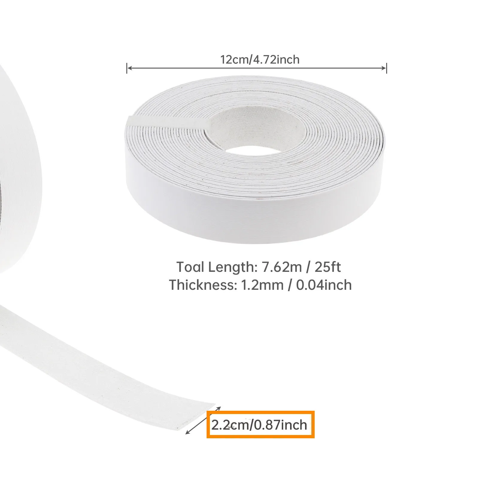 7.62M Black / White Hot Melt Adhesive PVC Edge Banding Pre-glued Veneer Edging for Plywood Table / Cabinet Decor