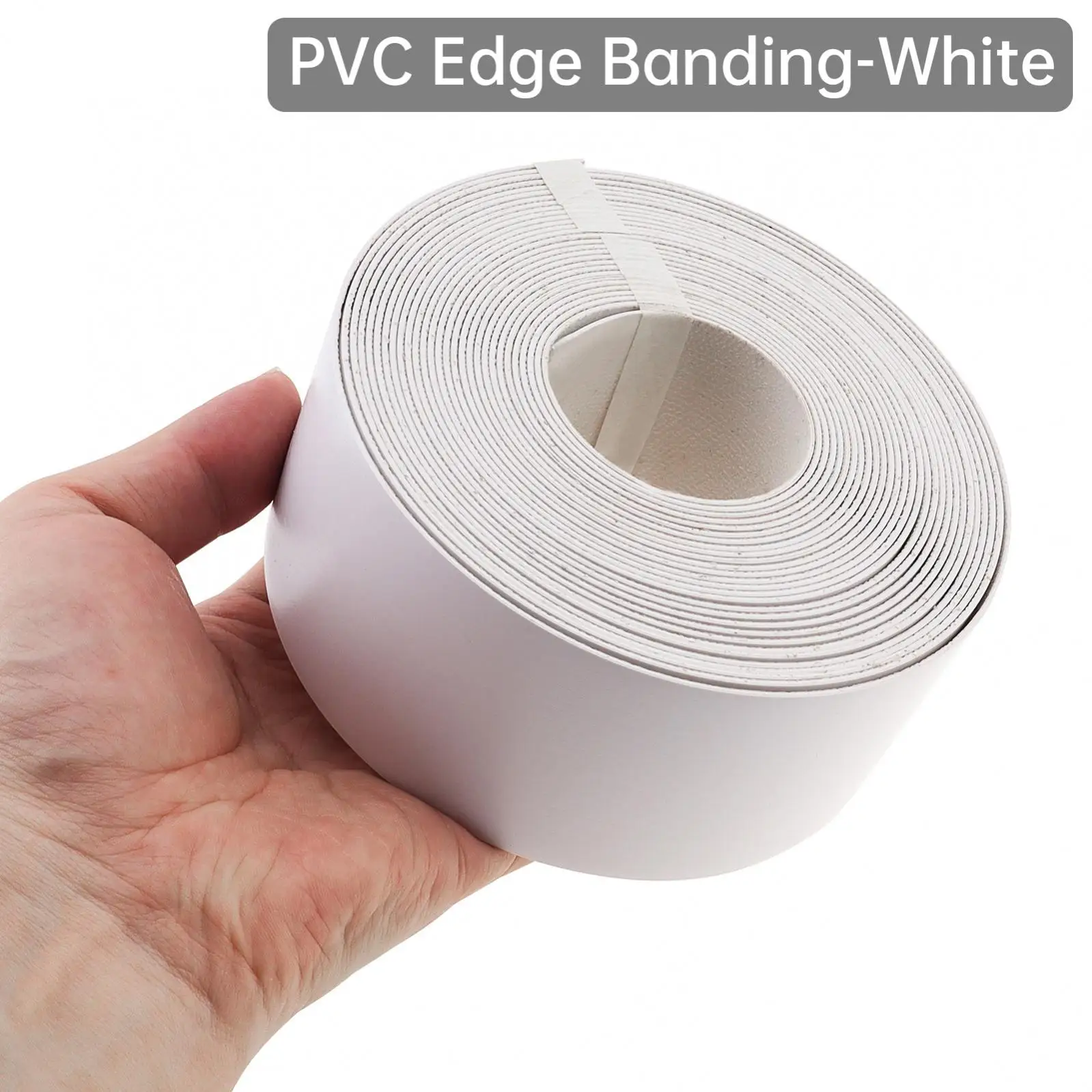 7.62M Black / White Hot Melt Adhesive PVC Edge Banding Pre-glued Veneer Edging for Plywood Table / Cabinet Decor
