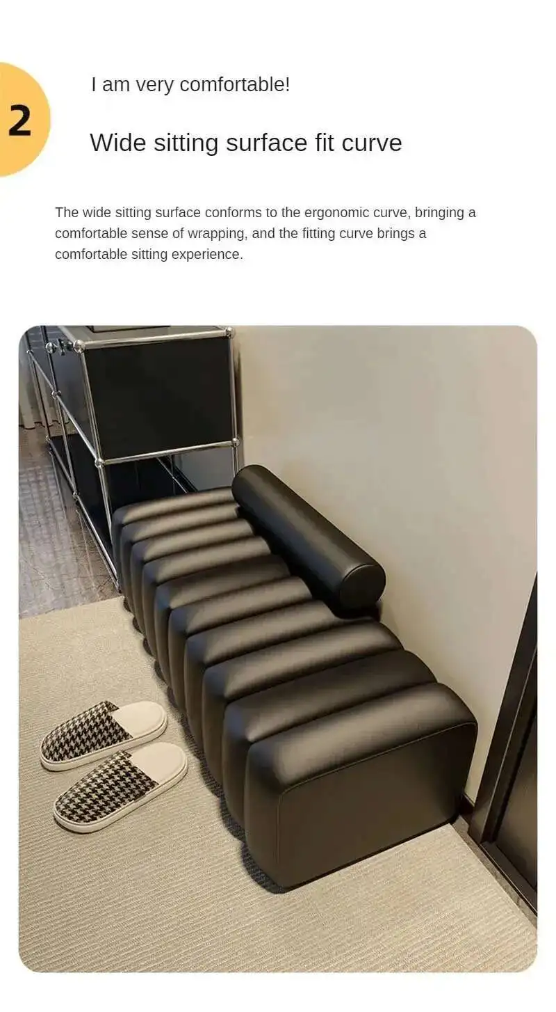 Nordic Living Room Sofa Footstool Light Luxury Upholstered Bench Bedroom Bed End Stool Creative Rectangular Shoe Changing Stool