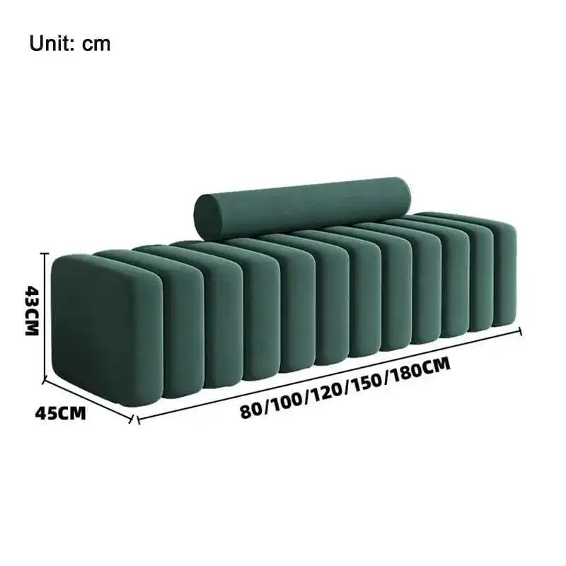 Nordic Living Room Sofa Footstool Light Luxury Upholstered Bench Bedroom Bed End Stool Creative Rectangular Shoe Changing Stool