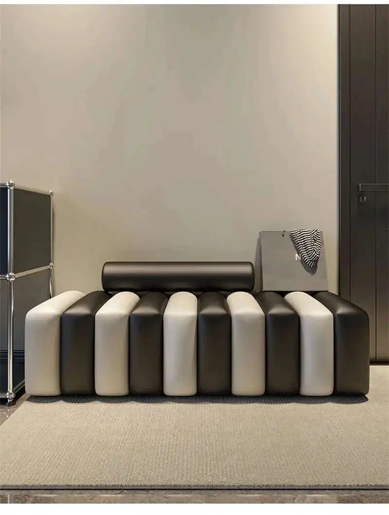 Nordic Living Room Sofa Footstool Light Luxury Upholstered Bench Bedroom Bed End Stool Creative Rectangular Shoe Changing Stool