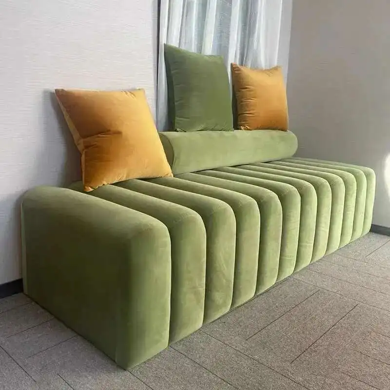 Nordic Living Room Sofa Footstool Light Luxury Upholstered Bench Bedroom Bed End Stool Creative Rectangular Shoe Changing Stool