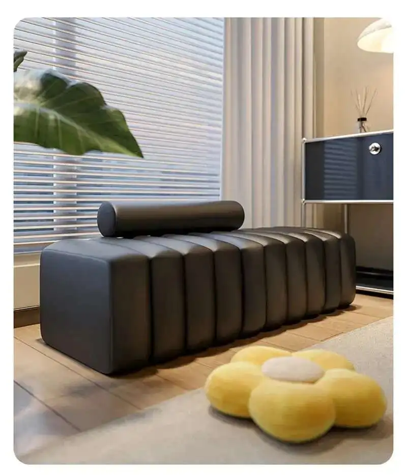 Nordic Living Room Sofa Footstool Light Luxury Upholstered Bench Bedroom Bed End Stool Creative Rectangular Shoe Changing Stool