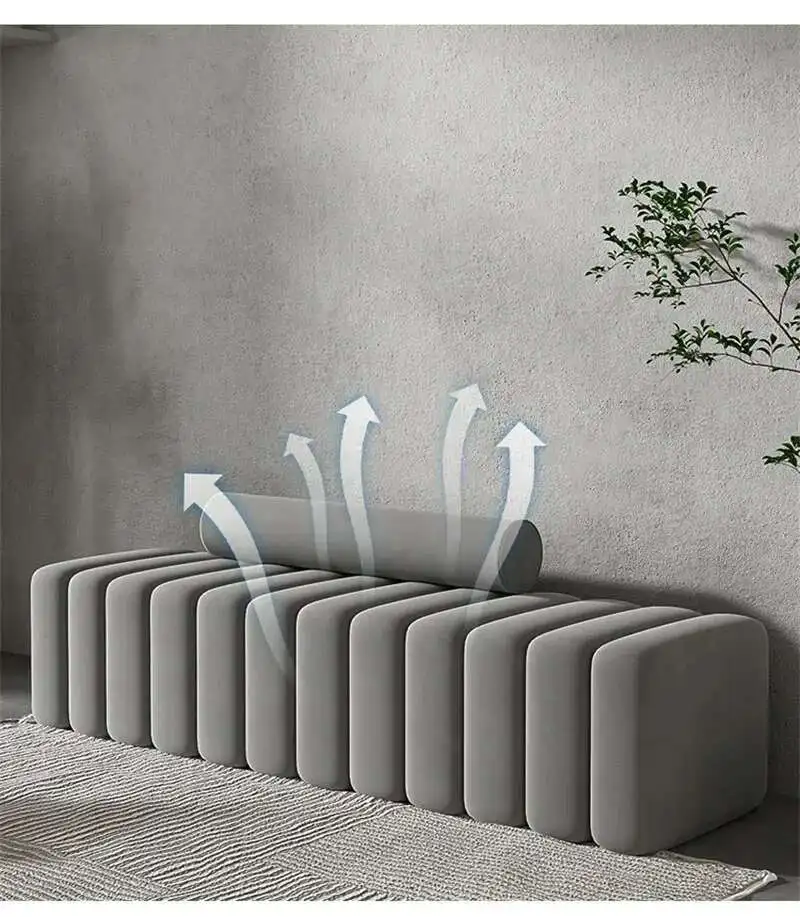 Nordic Living Room Sofa Footstool Light Luxury Upholstered Bench Bedroom Bed End Stool Creative Rectangular Shoe Changing Stool
