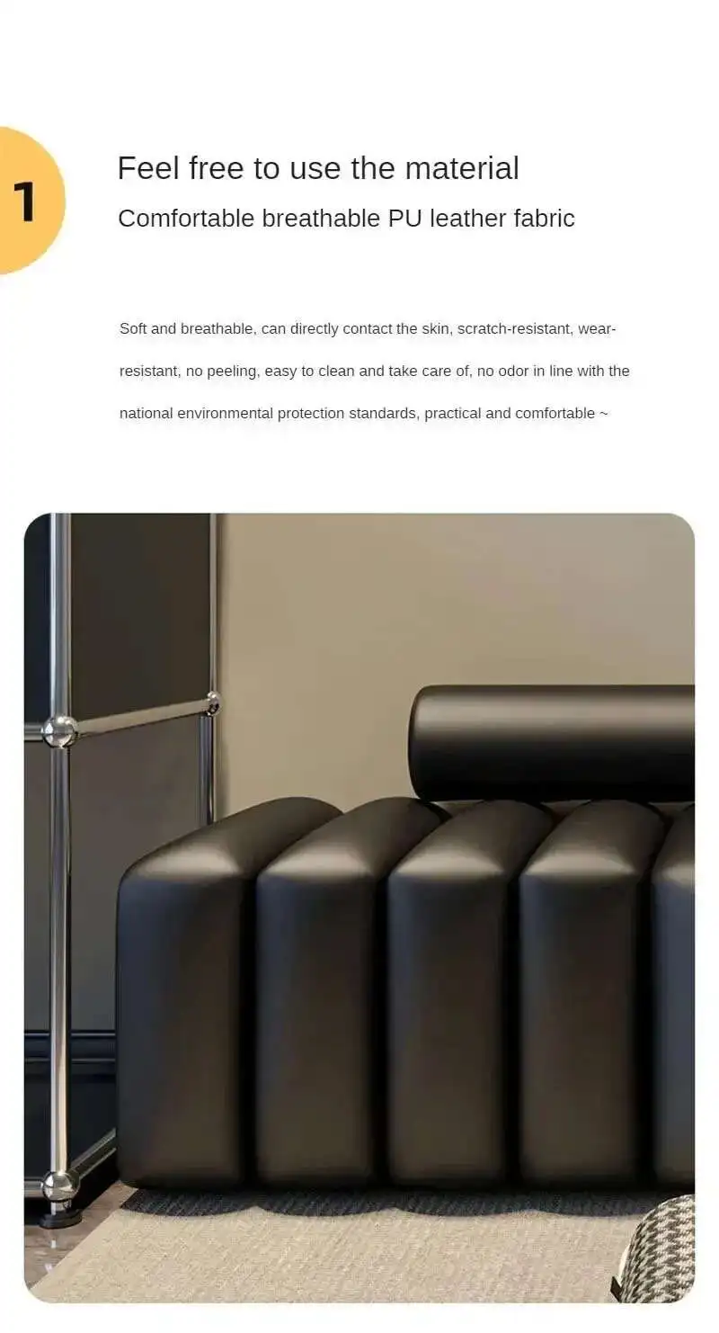 Nordic Living Room Sofa Footstool Light Luxury Upholstered Bench Bedroom Bed End Stool Creative Rectangular Shoe Changing Stool