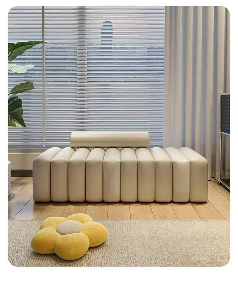Nordic Living Room Sofa Footstool Light Luxury Upholstered Bench Bedroom Bed End Stool Creative Rectangular Shoe Changing Stool