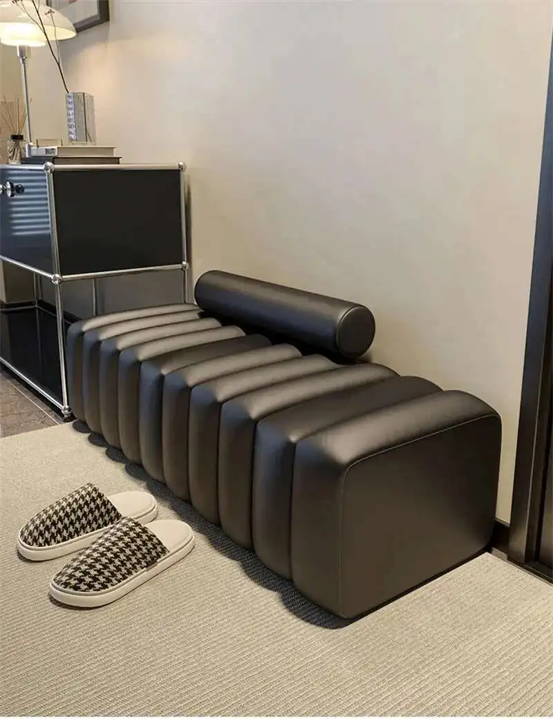 Nordic Living Room Sofa Footstool Light Luxury Upholstered Bench Bedroom Bed End Stool Creative Rectangular Shoe Changing Stool