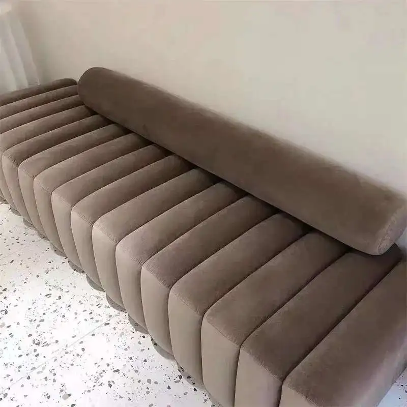 Nordic Living Room Sofa Footstool Light Luxury Upholstered Bench Bedroom Bed End Stool Creative Rectangular Shoe Changing Stool