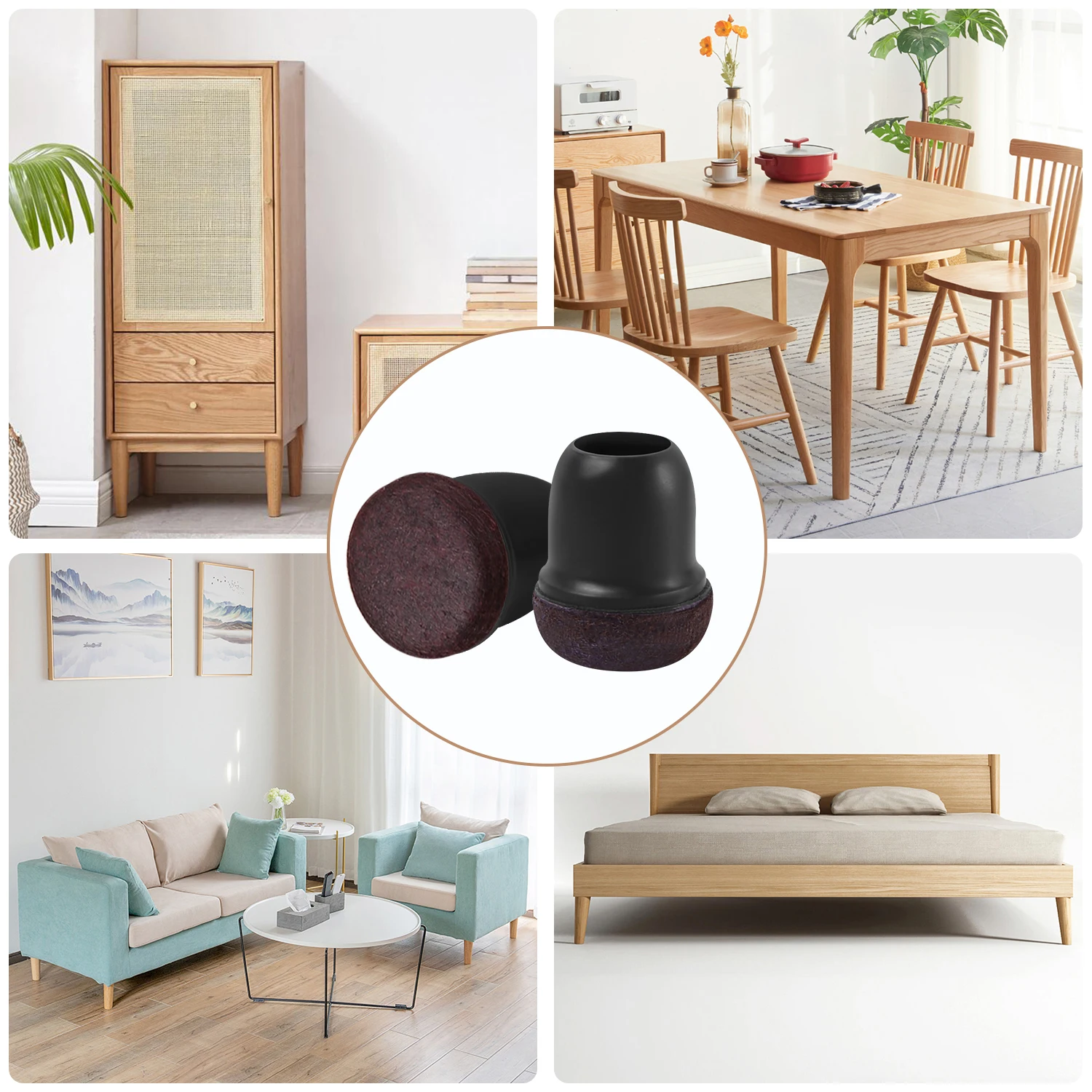 8PCS Upgraded Chair Leg Covers Silicone Anti-Slip Felt Furniture Feet Protectors from Scratches for Hardwood Floor Reduce Noise