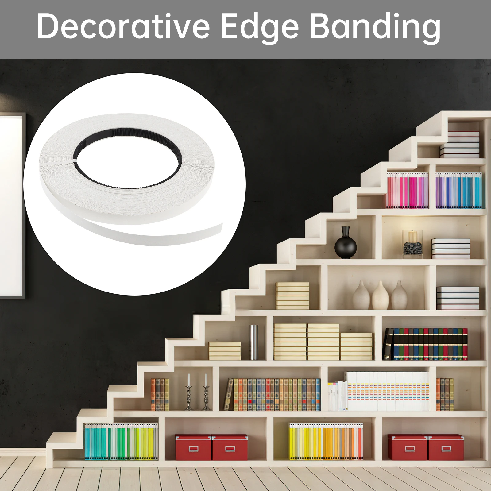 50m 100m White Melamine Edge Banding Pre-glued Veneer Edging Furniture Wood Surface Table Cabinet Edging Tape