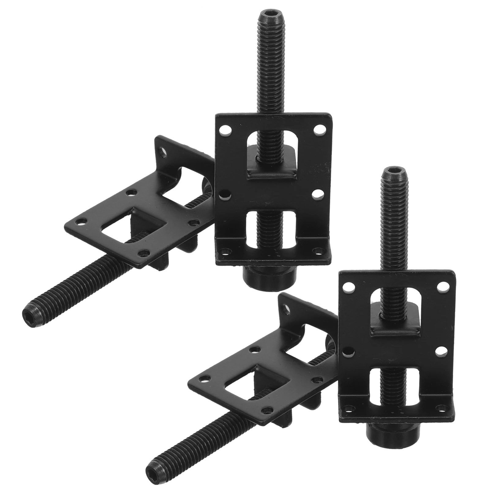 4pcs Adjustable Leg Levelers Screws Heavy Duty Furniture Feet Anti-Slip Floor Stabilizers for Cabinets Tables 10cm Black Plastic