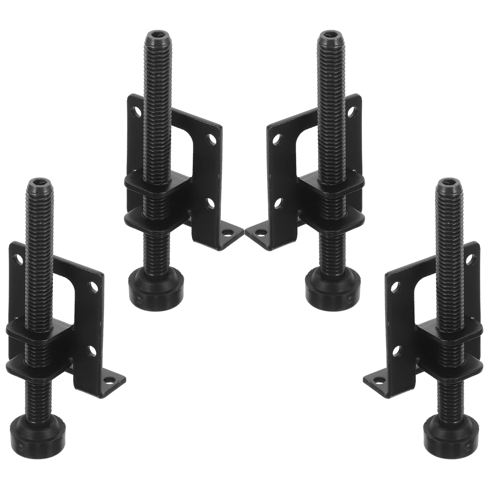 4pcs Adjustable Leg Levelers Screws Heavy Duty Furniture Feet Anti-Slip Floor Stabilizers for Cabinets Tables 10cm Black Plastic
