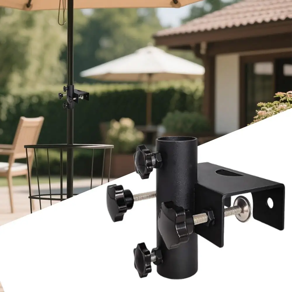 Patio Umbrella Clamp Adjustable Metal Umbrella Stand Portable Heavy Duty Parasol Base For Outdoor Patio Deck Beach Garden Yard