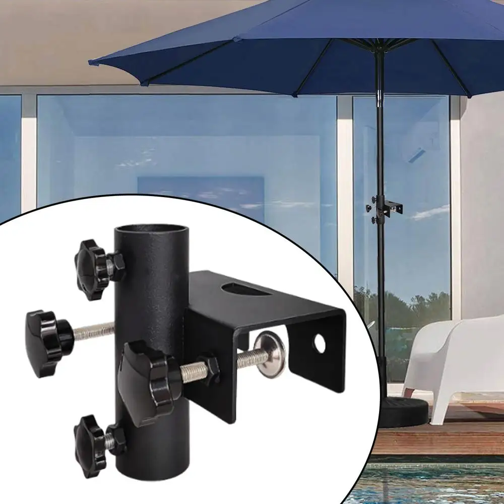 Patio Umbrella Clamp Adjustable Metal Umbrella Stand Portable Heavy Duty Parasol Base For Outdoor Patio Deck Beach Garden Yard
